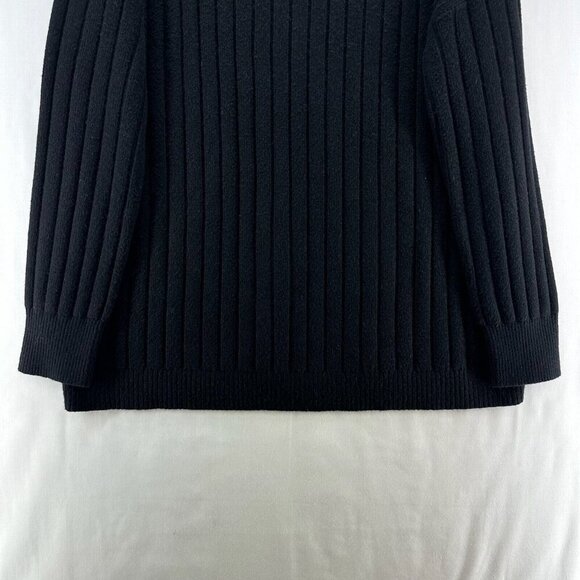 Nordstrom Sweater Womens Size L Ribbed Jumper Mock Neck Pullover Black - Picture 4 of 11